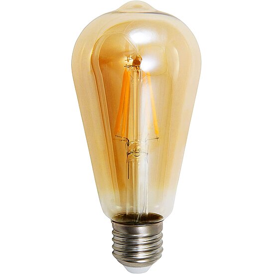 Bild 1 - LED Filament Leuchtmittel RETRO Bauform ST64 E27 4W 400 lm warmwei� goldenes Glas
