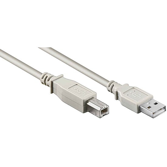 Bild 1 - USB 2.0 Highspeed Anschlusskabel A-Stecker auf B-Stecker beige