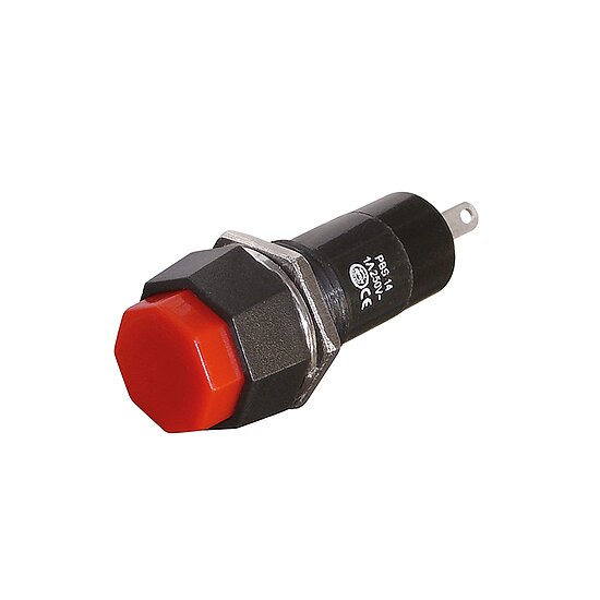 Bild 1 - Einbau-Drucktaster achteckig mit rotem Knopf