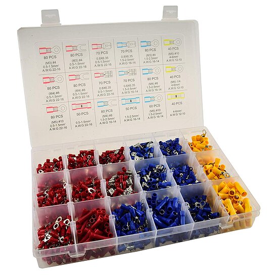 Bild 1 - Kabelschuh-Steckverbinder-Sortiment 1200 St�ck