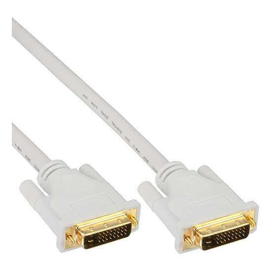 Bild 1 - DVI-D Anschlusskabel 24+1 HQ farbe reinweiss mit vergoldeten Steckern