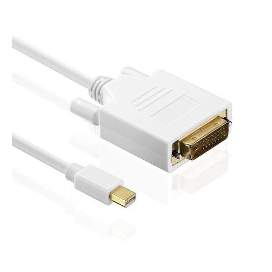 Bild 1 - mini Displayport auf DVI Kabel weiss, vergoldete Kontakte