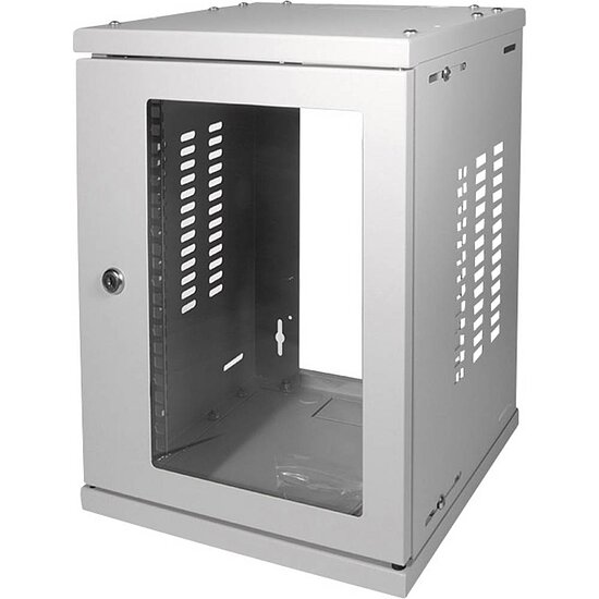 Bild 1 - Netzwerkschrank 10 Zoll 8 HE grau Wandgehuse H:41,5 x B:31,3 x T:30cm