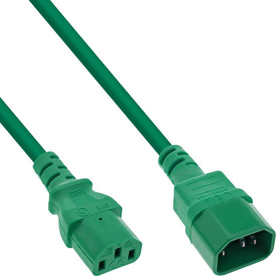 Bild 1 - Kaltgerteverlngerung 0,75m grn C14 Stecker auf C13 Kupplung