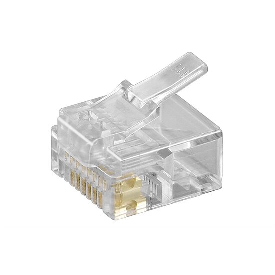 Bild 1 - Westernstecker Modularstecker RJ45 8/8 (8P8C) kurze Bauform f�r Flachkabel