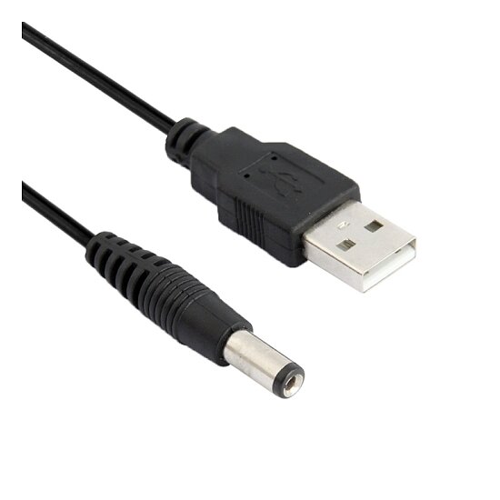 Bild 1 - DC Hohlstecker Adapterkabel USB A-Stecker auf 5,5mm x 2,1mm DC Stecker