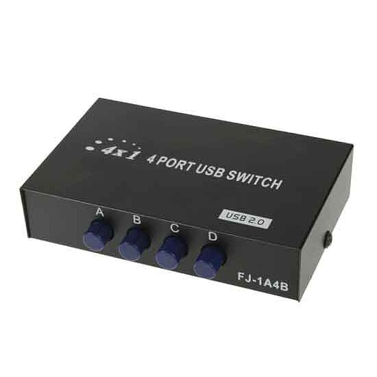 Bild 1 - Kab24 4-port USB 2.0 Umschalter Dataswitchbox manuel schwarz