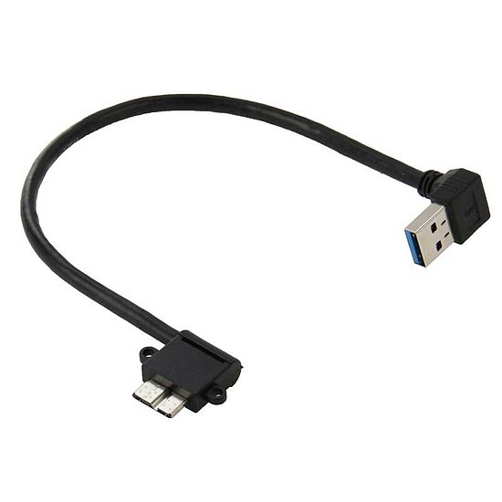 Bild 1 - USB 3.0 Adapterkabel 25cm Micro USB Stecker gewinkelt auf USB 3.0 A Stecker gewinkelt