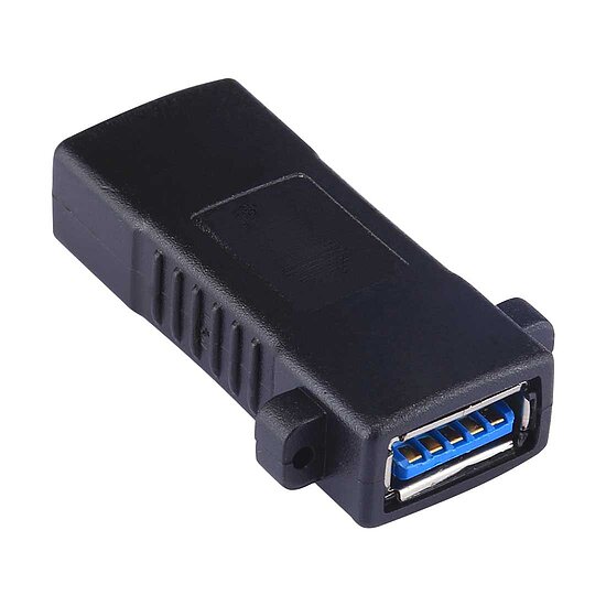 Bild 1 - USB 3.0 Doppelkupplung mit Flansch zum einbauen
