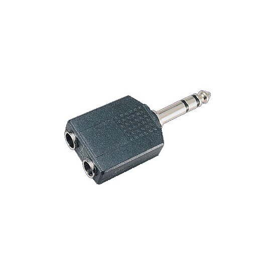 Bild 1 - Klinkenadapter, 6,3mm Stereo-Stecker auf 2 x 6,3mm Klinkenbuchse Stereo