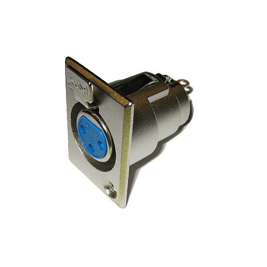 Bild 1 - 3pol. XLR-Einbaukupplung, Metall, l�tbar, eckige Ausf�hrung