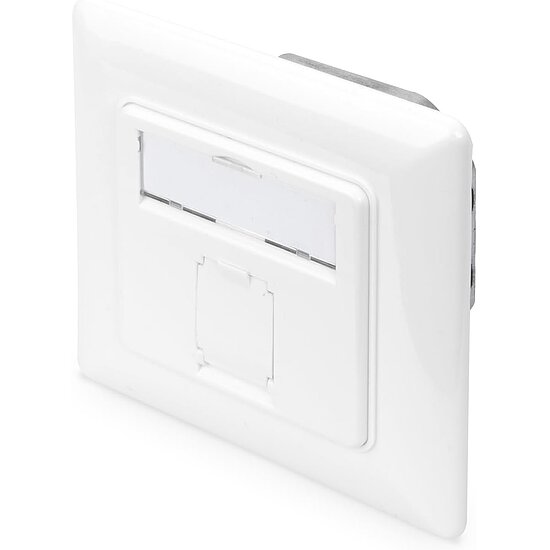 Bild 1 - CAT 6A Netzwerkdose, geschirmt 1x RJ45, LSA reinwei Unterputz 4 Richtungen