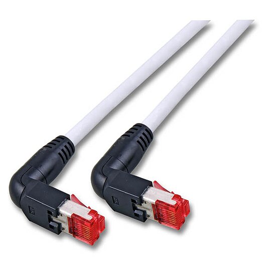 Bild 1 - CAT 6a Patchkabel 10 GBit mit 90 Grad gewinkelten HIROSE Steckern