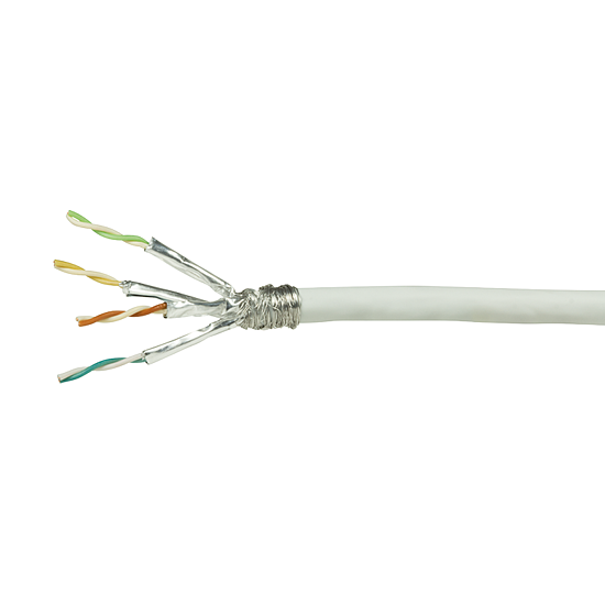 Bild 1 - CAT7 Verlegekabel �6 mm halogenfrei Slimline 600 MHz / 10 GBit/s Kabelfarbe weiss