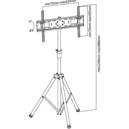 Bild 1 - tragbarer Tripod Standfu fr LCD TV 32-70 Zoll max. 35 Kg