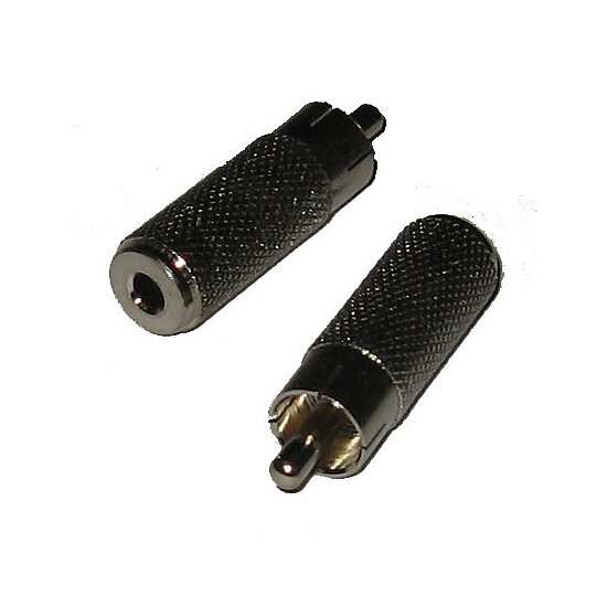 Bild 1 - Adapter, Cinchstecker auf 3,5mm Klinkenkupplung, mono, Metallausfhrung.