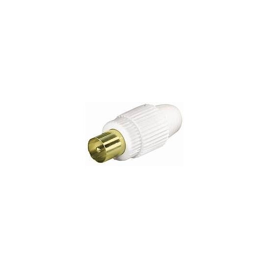 Bild 1 - Koaxial-Antennenstecker weiss vergoldete Kontakte
