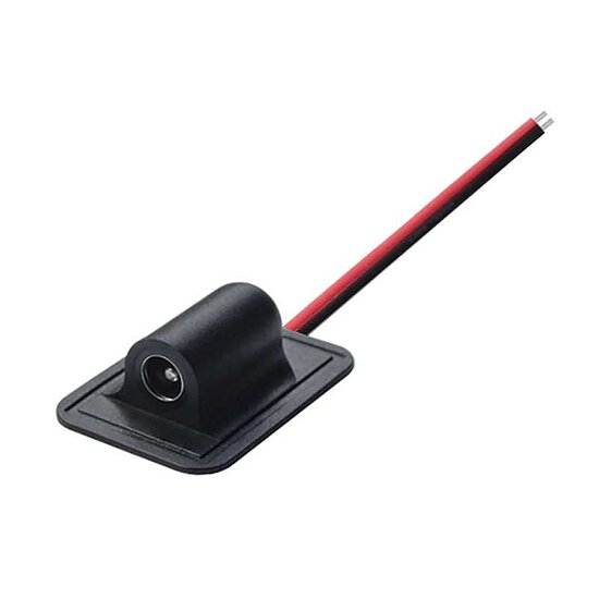 Bild 1 - DC Hohlbuchse 5,5mm / 2,1mm auf Montageflansch Silikon mit 10cm Kabel