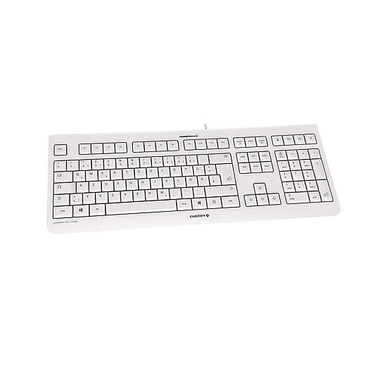 Bild 1 - Cherry KC1000 Corded Ultraflat USB-Tastatur, wei grau
