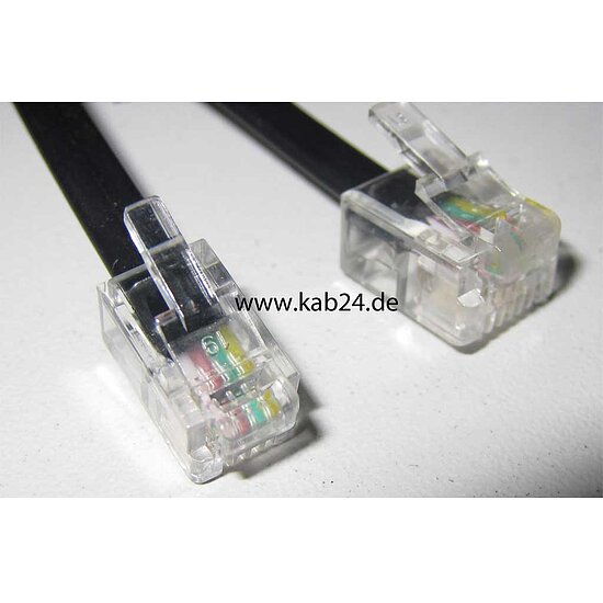 Bild 1 - Kab24 Modularkabel RJ10 Stecker (4P4C) auf RJ11 Stecker (6P4C)