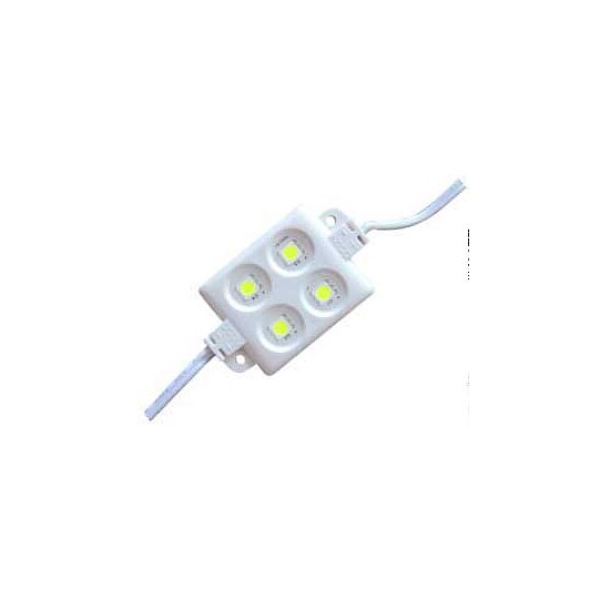 Bild 1 - LED Modul 4 LED Chips SMD 5050 12V 1,44W IP65 Kaltweiss 6000-7000K