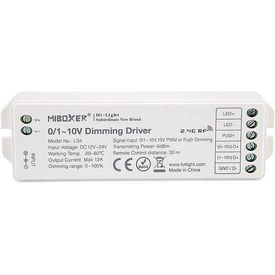 Bild 1 - Miboxer Milight Controller 2.4G Funk Controller LS4 0/1-10V Dimmer 12-24V bis 15A fr LED Produkte