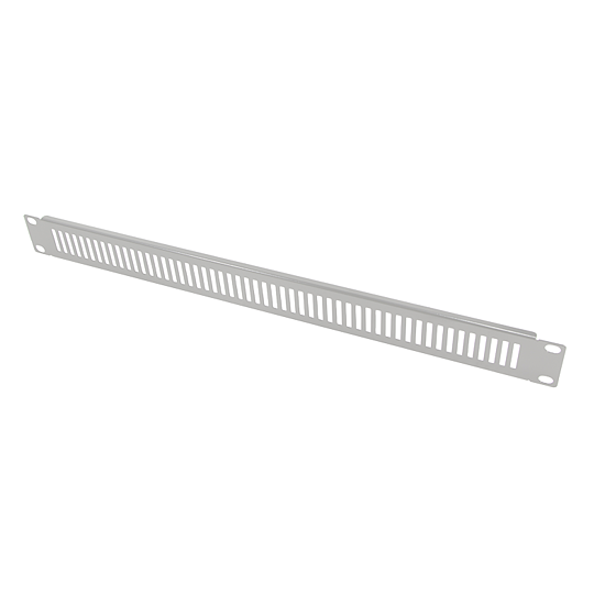Bild 1 - Kab24� perforierte Blindabdeckung Frontplatte Blindplatte Abdeckung 19 Zoll 2HE grau RAL 7035
