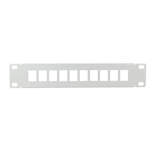 Bild 1 - Kab24 10 Zoll Keystone Leerblech 1HE grau RAL 7035
