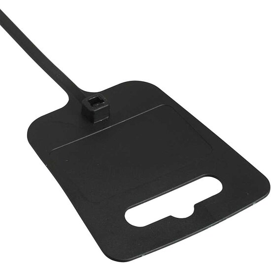 Bild 1 - Kabelbinder mit Markierfeld und Eurolochung, Lnge 200mm, Breite 5mm, schwarz, 100 Stck