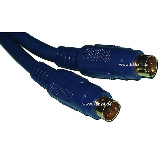 Bild 1 - HQ SVHS-Kabel blau mit vergoldeten Kontakten