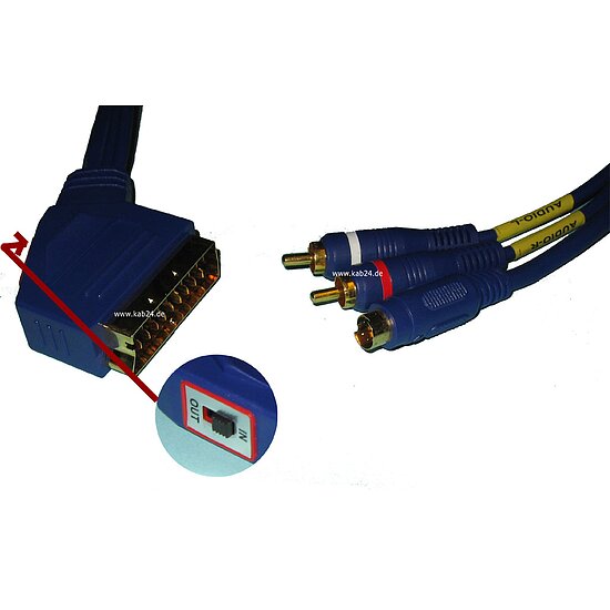Bild 1 - HQ Scartkabel IN/OUT schaltbar auf SVHS + 2 x Cinchstecker