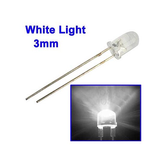 Bild 1 - LED transparent klar weiss leuchtend 3mm