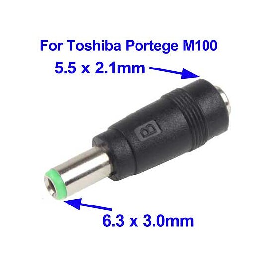 Bild 1 - DC Hohlstecker 6,3mm aussen / 3,0mm innen auf DC Hohlbuchse 5,5mm/2,1mm schwarz