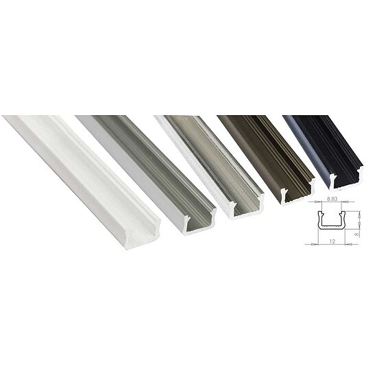 Bild 1 - Kab24 Aluminium LED Profil Modell Tiffy Aufputz NTB, schmal 1m Lnge