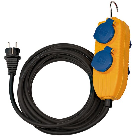 Bild 1 - Baustellenkabel IP54 mit Powerblock (4-fach Verlngerung fr auen, Aussen-Verteiler mit 10m Kabel)