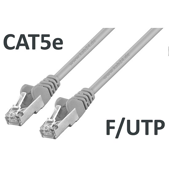 Bild 1 - Patchkabel Cat5e F/UTP grau Foliengeschirmt mit Rastnasenschutz Gigabit Internetkabel Netzwerkkabel