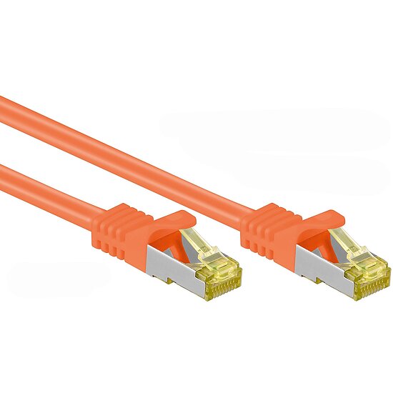 Bild 1 - RJ45 Patchkabel orange Netzwerkkabel Computerkabel CAT 7 Rohkabel 600 MHz Halogenfrei 10 GBit/s reines Kupfer