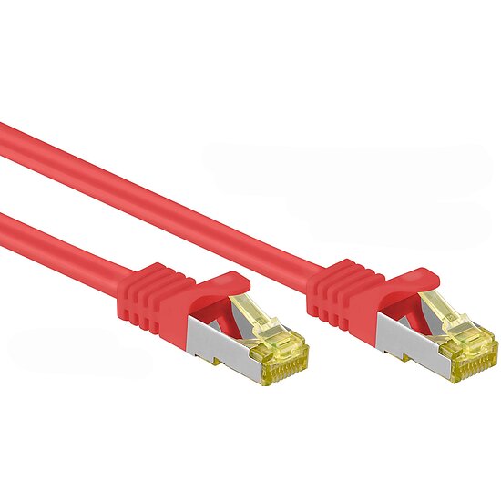 Bild 1 - RJ45 Patchkabel rot Netzwerkkabel Computerkabel CAT 7 Rohkabel 600 MHz Halogenfrei 10 GBit/s reines Kupfer