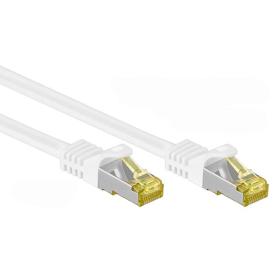 Bild 1 - RJ45 Patchkabel weiss Netzwerkkabel Computerkabel CAT 7 Rohkabel 600 MHz Halogenfrei 10 GBit/s reines Kupfer
