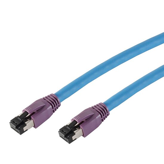 Bild 1 - CAT8.1 Patchkabel blau AWG24 S/FTP PIMF halogenfrei max. 40 GBit/s