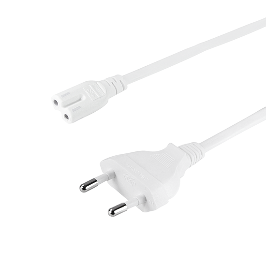 Bild 1 - Netzkabel, CEE7/16 zu IEC C7, wei, 7,5 m