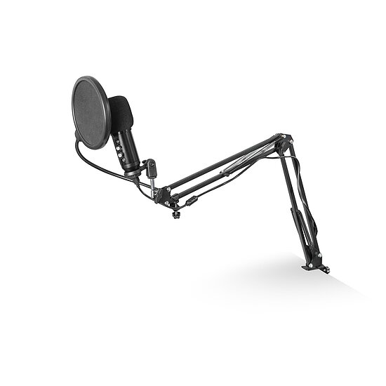 Bild 1 - DIGITUS USB Kondensator Mikrofon, Professionell inkl. Tischarm