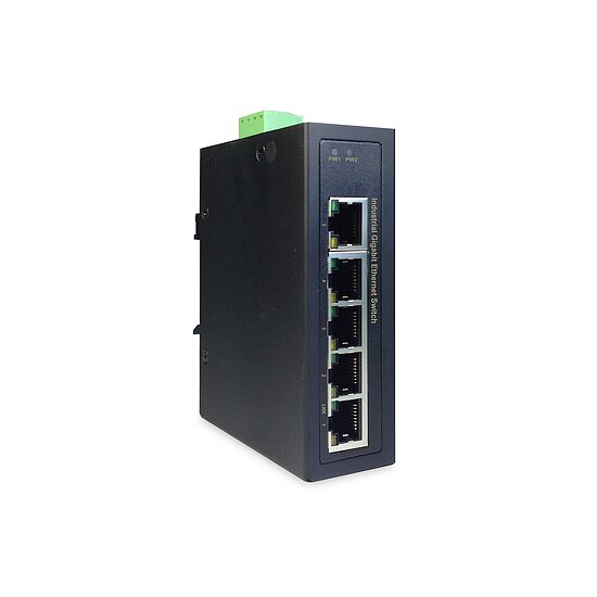 Bild 1 - DIGITUS Netzwerk-Switch 5-Port - Hutschiene oder Wand-Montage - Gigabit Ethernet RJ45 Buchsen - DIN-Rail - 1 GBit/s