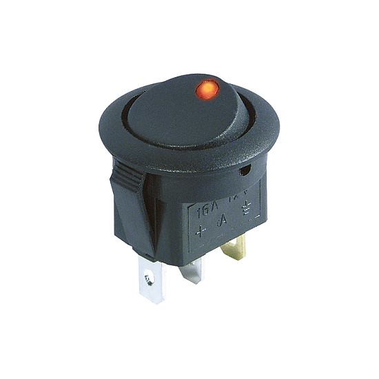 Bild 1 - KFZ Leucht-Wippenschalter rund 12V / 16A Ein/Aus