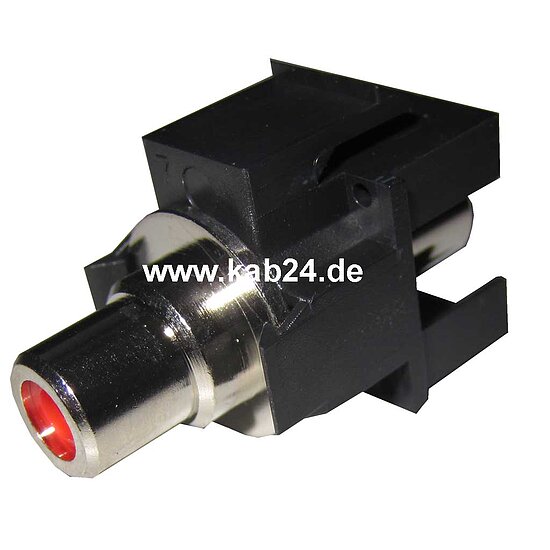 Bild 1 - Cinch Doppelkupplung 2 x Cinchbuchse schwarze Snap-In Montage fr Keystone
