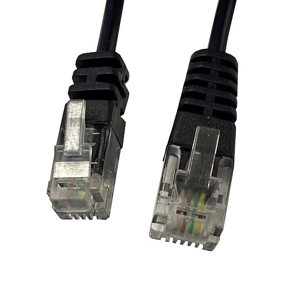 Bild 1 - HQ Modularkabel RJ10 (4P4C) auf RJ11 (6P4C) mit angespritzten Steckern