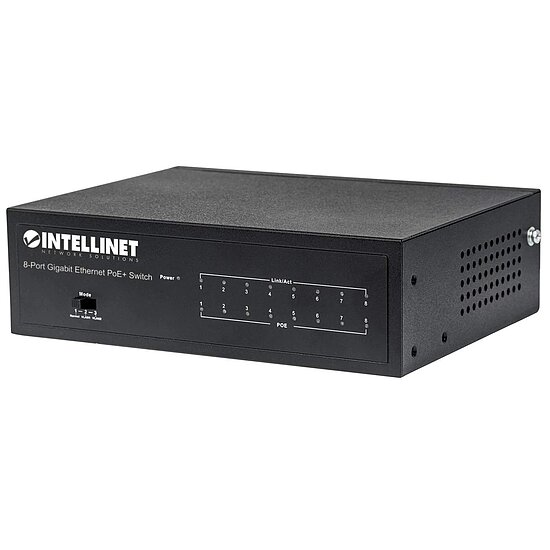 Bild 1 - 8-Port Gigabit Ethernet PoE+ Switch, IEEE 802.3at/af Power over Ethernet (PoE+/PoE)-konform, 60 W, Desktop