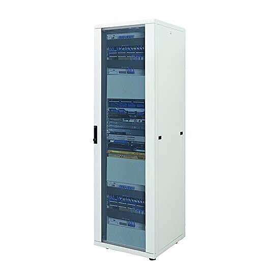 Bild 1 - Kab24 Netzwerkschrank / Serverschrank 19 Zoll 22 HE grau H:112 x B:60 x T:60cm