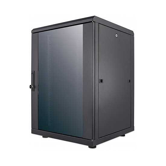 Bild 1 - Kab24 Netzwerkschrank / Serverschrank 19 Zoll 16 HE schwarz montiert H:87,8 x B:60 x T:60cm
