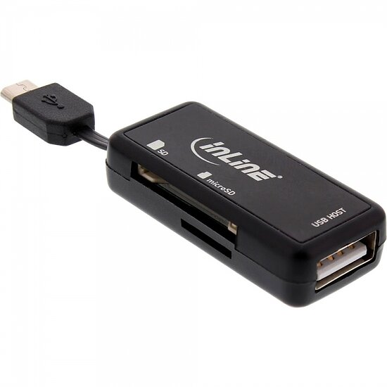 Bild 1 - InLine OTG Card Reader Dual Flex, fr SD und microSD, mit USB Buchse und 2 Kartenslots
